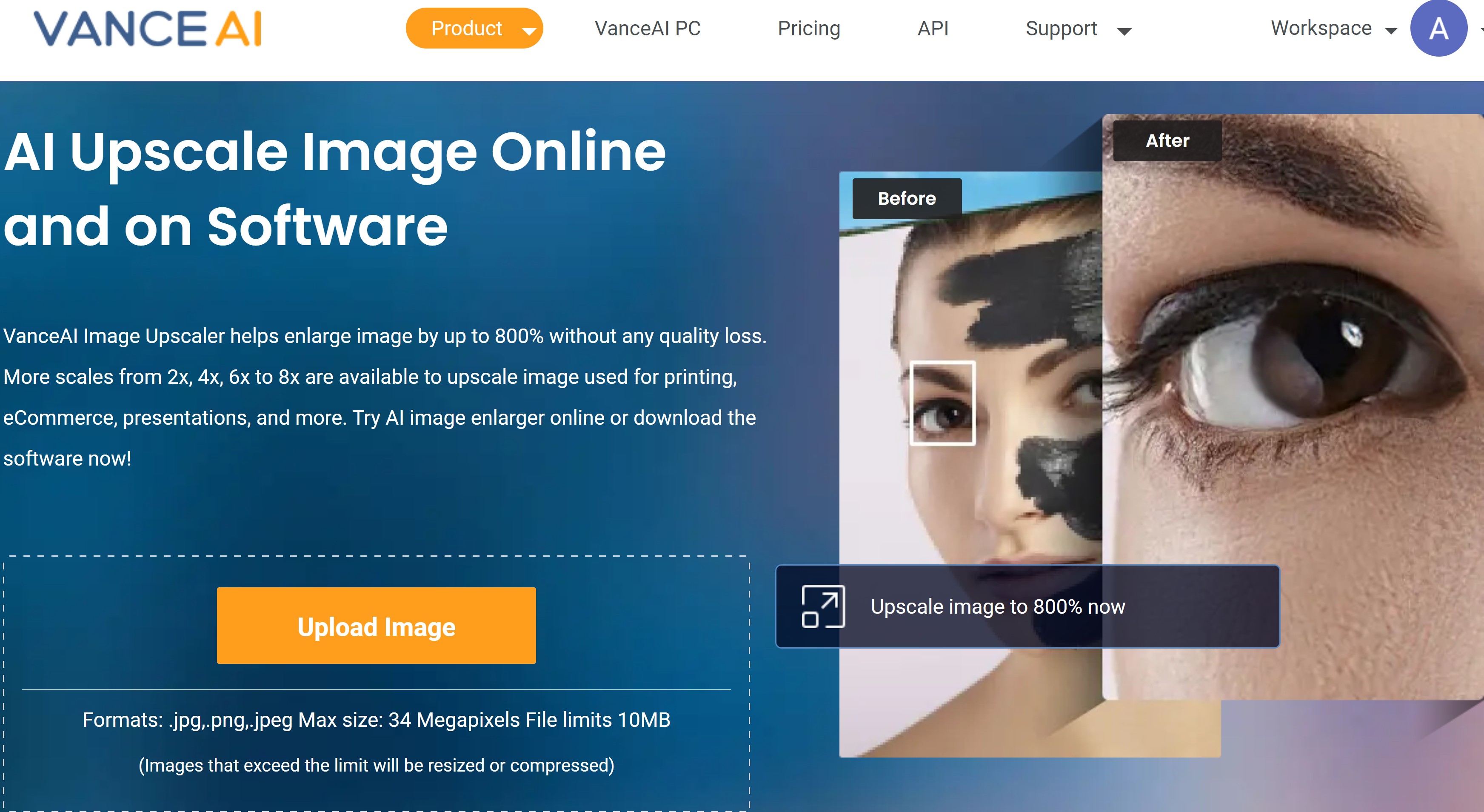 VanceAI Image Upscaler